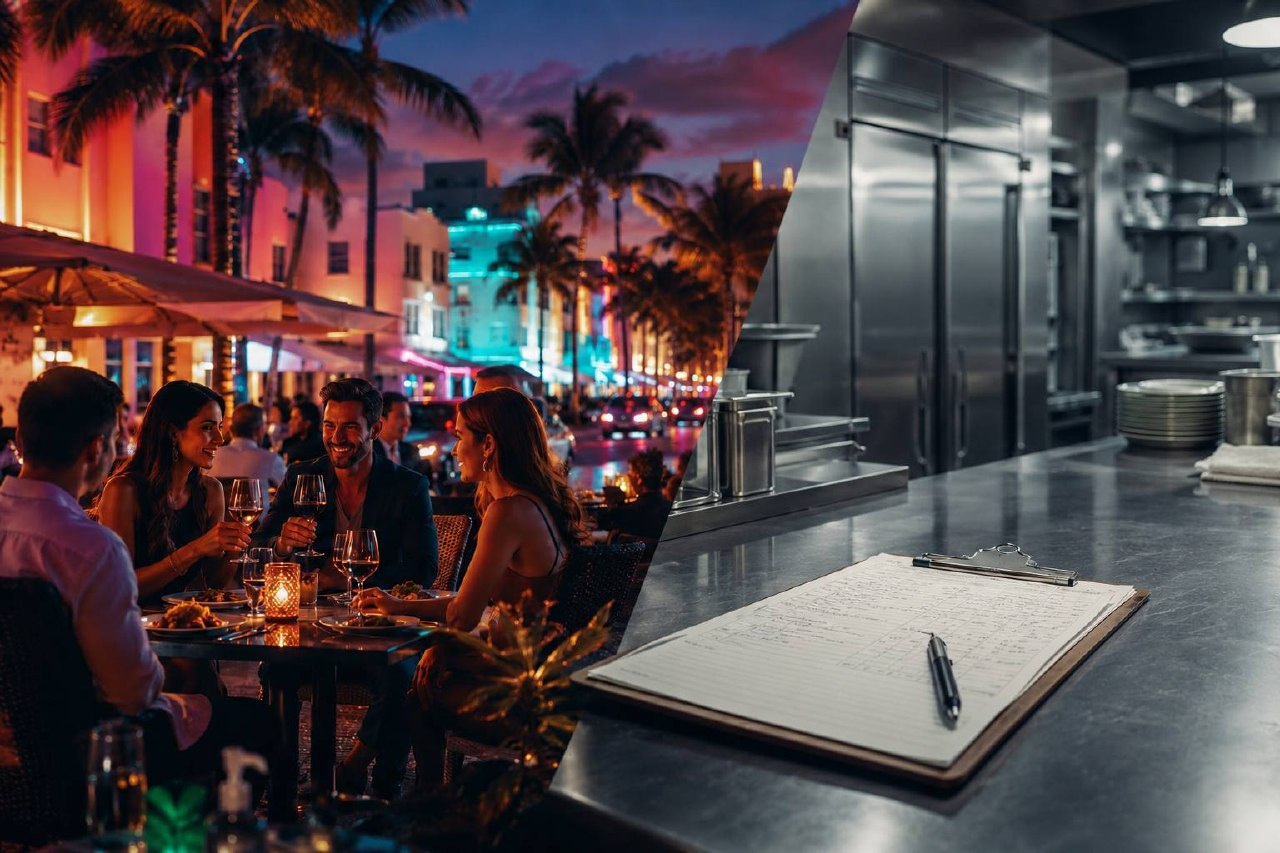 5 Miami and Miami Beach Restaurants With High Google Ratings and Notable Inspection Findings — InspectFL visual showing Florida restaurant inspection data